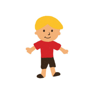 Grafik: kleiner Junge mit rotem T-Shirt