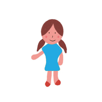 Grafik: Mädchen mit blauem Kleid
