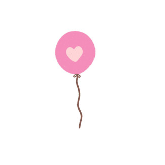 Grafik: pinker Ballon mit rosa Herz